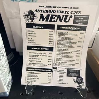 Asteroid Vinyl Cafe - Menu - Vinyl Records Near Me - Inglewood, California Asteroid Vinyl Cafe - Menu - Vinyl Records Near Me - Inglewood, California