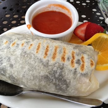 Urth Caffé-Pasadena - Breakfast Burrito with eggs, black beans, guacamole, cheese, salsa and chile verde sauce. - Cafes Near Me - Pasadena, California Urth Caffé-Pasadena - Breakfast Burrito with eggs, black beans, guacamole, cheese, salsa and chile verde sauce. - Cafes Near Me - Pasadena, California