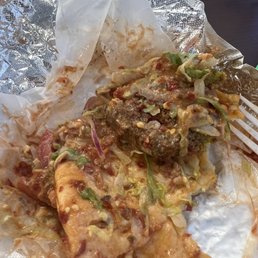 9. Falafel Pita Sandwich with a ridiculous amount of hot sauce. 9. Falafel Pita Sandwich with a ridiculous amount of hot sauce.