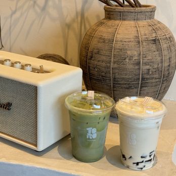 Torotea - Jasmine matcha latte and jasmine oolong tea with black sugar mochi - Coffee & Tea Near Me - Diamond Bar, California Torotea - Jasmine matcha latte and jasmine oolong tea with black sugar mochi - Coffee & Tea Near Me - Diamond Bar, California