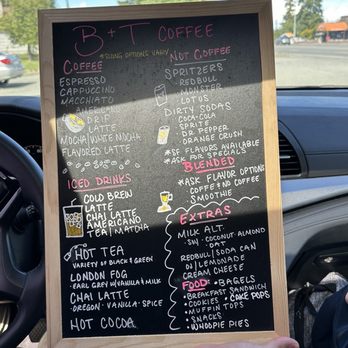 B + T Coffee - Menu - Coffee & Tea Near Me - Port Angeles, Washington