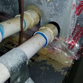 Fast Tech Heating & Air Conditioning - Water damage from flue not sealed properly. - Heating & Air Conditioning/HVAC Near Me
