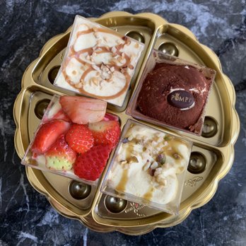 Pompi - Tiramisu Sampler for 2 (8 Euro) Hazelnut, Strawberry, Pistachio, and Traditional - Ice Cream & Frozen Yogurt Near Me - Rome, RM