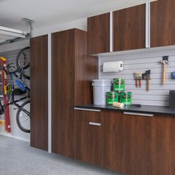 Encore Garage - full garage makeover with floors, cabinets and storage