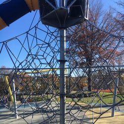 Fallon Field - Rope ladder leading to slide.