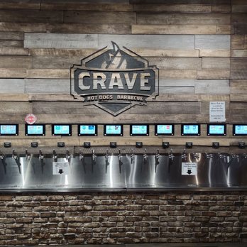 Crave Hot Dogs & BBQ - Beer wall of taps - Barbeque Near Me - Canton, Michigan Crave Hot Dogs & BBQ - Beer wall of taps - Barbeque Near Me - Canton, Michigan