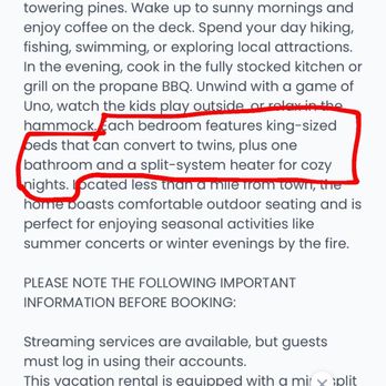 New Spirit Vacation Homes - The false description again through their company website! - Vacation Rental Agents Near Me - Idyllwild, California