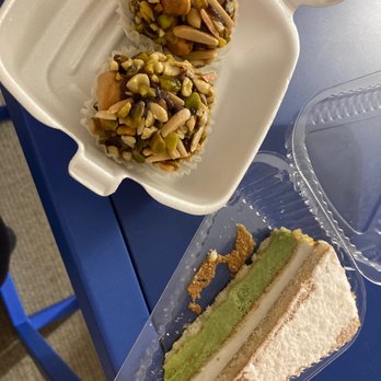 Medi's Mediterranean Fusion - Date balls and pistachio cake - Indian Near Me - Macon, Georgia Medi's Mediterranean Fusion - Date balls and pistachio cake - Indian Near Me - Macon, Georgia
