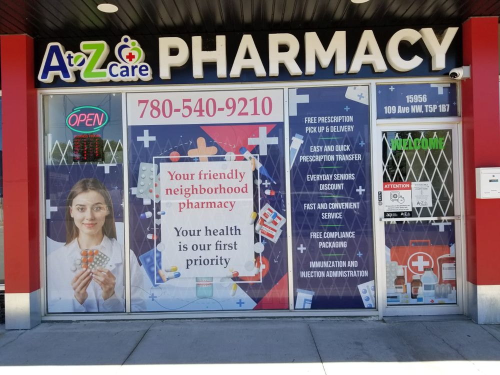 A TO Z CARE PHARMACY Updated July 2024 15956 109 Avenue NW
