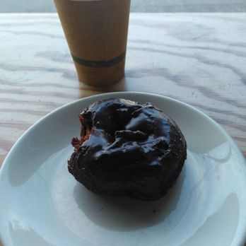 Mighty-O Donuts - Lotsa chocolate DNut and Chai - Donuts Near Me - Seattle, Washington