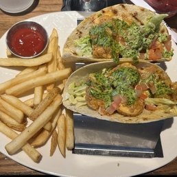 Bang-bang shrimp tacos entree Bang-bang shrimp tacos entree