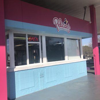 Pelican's Snoballs - a pink and blue building - Desserts Near Me - Charlotte, North Carolina