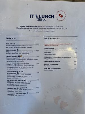Menu photo 8 Cochon Dingue Quebec City, QC