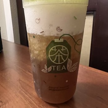 R&B Tea - Tea with extra foam instead of extra boba (extra boba was ordered). - Bubble Tea Near Me - Riverside, California