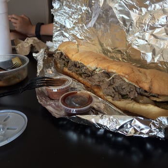 Pino's Deli & Subs - Steak sub with peppers, onions, mushrooms and mozzarella cheese. - Delis Near Me - Rochester, New York Pino's Deli & Subs - Steak sub with peppers, onions, mushrooms and mozzarella cheese. - Delis Near Me - Rochester, New York