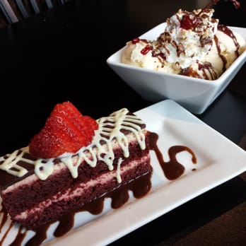 Bar Bistro - Horchatta red velvet cake and a creamy nummy ice cream sundae! - Cocktail Bars Near Me - Tacoma, Washington Bar Bistro - Horchatta red velvet cake and a creamy nummy ice cream sundae! - Cocktail Bars Near Me - Tacoma, Washington