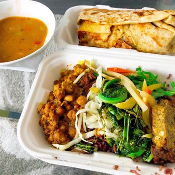 Veggie D'Light - Soup, large roti, large meal - Caribbean Near Me - Toronto, Ontario