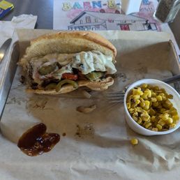 Brisket philly and roasted sweet corn. 10/10. Brisket philly and roasted sweet corn. 10/10.