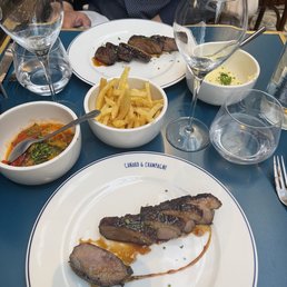 duck breast & three sides (seasonal veggies, pomme frites, and mashed potato) duck breast & three sides (seasonal veggies, pomme frites, and mashed potato)