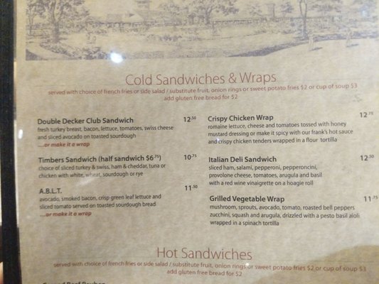 Menu photo 8 Timbers At the Lodge Roseville, CA