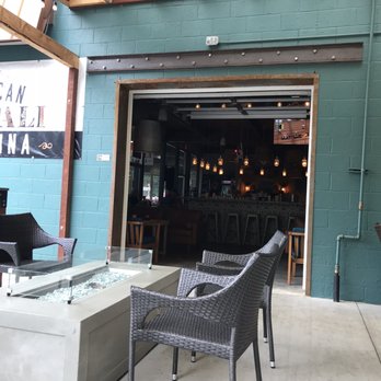 Chicali Cantina - Cute outside patio with nice furniture and fireplace - Mexican Near Me - Welches, Oregon