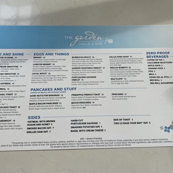 Garden Grille - Breakfast Menu - New American Near Me - Kapaa, Hawaii