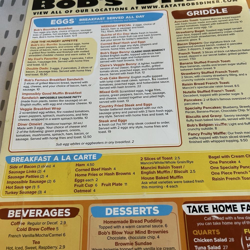 Bob's Diner - Menu - Diners Near Me - Carnegie, Pennsylvania