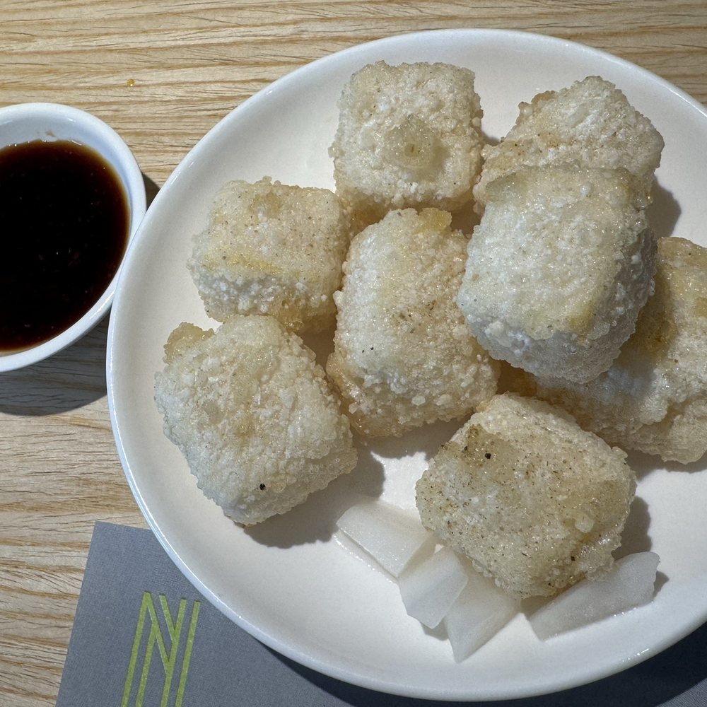 Noodle Lab - Tofu appetizer - very very small cubes (they look much bigger in the photo) - Chinese Near Me - Flushing, New York Noodle Lab - Tofu appetizer - very very small cubes (they look much bigger in the photo) - Chinese Near Me - Flushing, New York