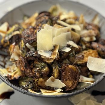 Rise Cafe - Pan roasted Brussel sprouts with balsamic glaze and shaved Parmesan - Breakfast & Brunch Near Me - Mooresville, North Carolina Rise Cafe - Pan roasted Brussel sprouts with balsamic glaze and shaved Parmesan - Breakfast & Brunch Near Me - Mooresville, North Carolina