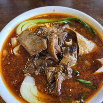 Chong Qing Noodles House - Half tendon half beef noodle soup - mild with knife cut noodles. - Noodles Near Me - Alameda, California Chong Qing Noodles House - Half tendon half beef noodle soup - mild with knife cut noodles. - Noodles Near Me - Alameda, California