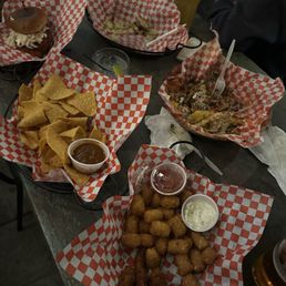 unfinished chicken tenders and chicken sandwich