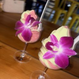 Spiked strawberry lime margarita soft serve ! Yum