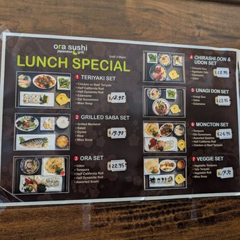 Ora Sushi - Lunch specials they also have bento box lunch specials in their menu - Japanese Near Me - Richmond, British Columbia Ora Sushi - Lunch specials they also have bento box lunch specials in their menu - Japanese Near Me - Richmond, British Columbia