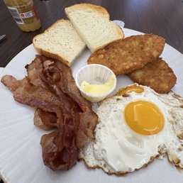 Eggs with bacon. Just what the doctor ordered