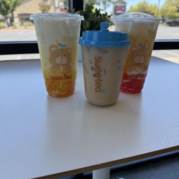 Sweetea - Creamy series: mango magic with mango star jelly, and a small winter melon milk tea - Desserts Near Me - Fair Oaks, California