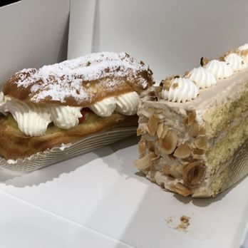 Le Paris Brest Cafe - Strawberry Cream Puff eclair and praline cake. Not overly sweet perfection - Patisserie/Cake Shop Near Me - Henderson, Nevada