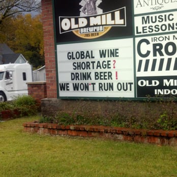 Old Mill Brewpub - You can't miss the sign. They are in the Old Mill building. - American Near Me - Lexington, South Carolina Old Mill Brewpub - You can't miss the sign. They are in the Old Mill building. - American Near Me - Lexington, South Carolina
