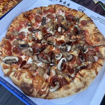 Much Ado About Pizza - Montague : tomato sauce, truffle cheese, mozzarella, provo-nello blend, pepperoni, Italian sausage, mushroom. - Pizza Near Me - Pleasanton, California Much Ado About Pizza - Montague : tomato sauce, truffle cheese, mozzarella, provo-nello blend, pepperoni, Italian sausage, mushroom. - Pizza Near Me - Pleasanton, California