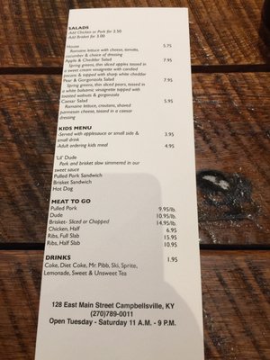 Menu photo 6 Brothers Restaurant Campbellsville, KY