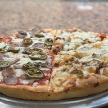 Tony’s Pizza - Pan pie 1/2 sausage and jalapenos and 1/2 chicken scarpariello - Pizza Near Me - Brewster, New York Tony’s Pizza - Pan pie 1/2 sausage and jalapenos and 1/2 chicken scarpariello - Pizza Near Me - Brewster, New York