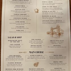 Two Bridges Pub & Eatery - Menu