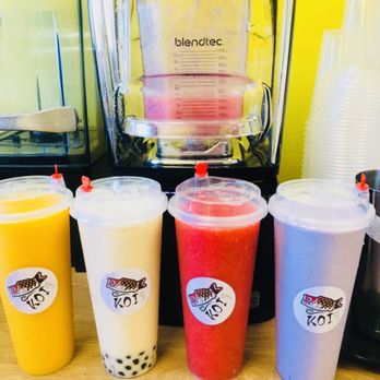 Koi Bubble Tea - Fresh mango slush,Milk green tea with tapioca,Watermelon slush,Taro sherbet - Bubble Tea Near Me - Wasaga Beach, Ontario