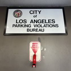 City of Los Angeles Parking Violations Bureau - Signage inside.
