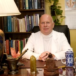 Dennis Kinnane, OMD LAc, RPh - At my desk...