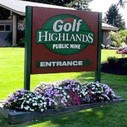Highlands Golf Course - Welcome sign.