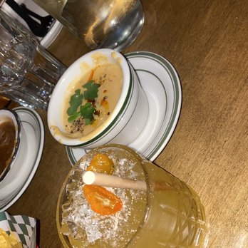 Yellow Rose - Butter Rum punch & Chips and Vegan Queso - Tex-Mex Near Me - New York, New York