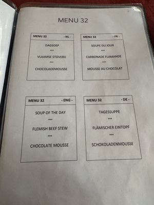 Menu photo 5 T'fonteintje Bruges, VWV Menu photo 5 T'fonteintje Bruges, VWV