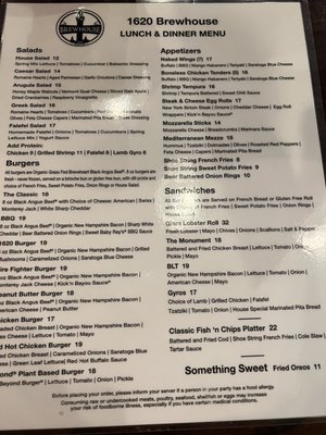Menu photo 5 1620 Brewhouse Provincetown, MA