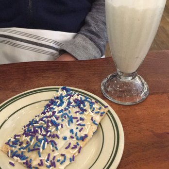 Ted's Bulletin Reston - Blueberry Cheesecake pop tart and toasted caramel adult milkshake - Breakfast & Brunch Near Me - Reston, Virginia Ted's Bulletin Reston - Blueberry Cheesecake pop tart and toasted caramel adult milkshake - Breakfast & Brunch Near Me - Reston, Virginia