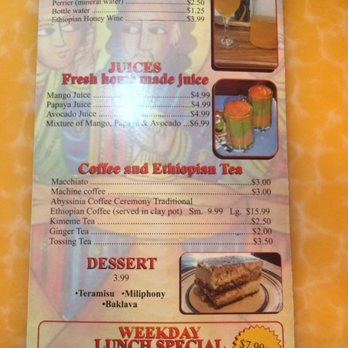 Abyssinia Restaurant and Cafe - Gonna go for that lunch special! - Ethiopian Near Me - Phoenix, Arizona